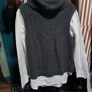 Simply Vera Vera Wang Charcoal Cable Knit Vest